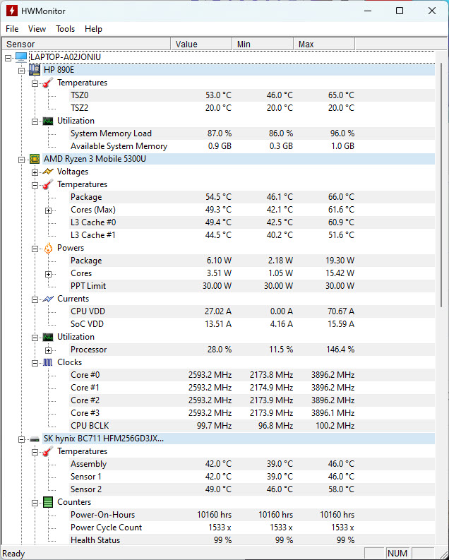 hwmonitor işlemci sıcaklığı öğrenme